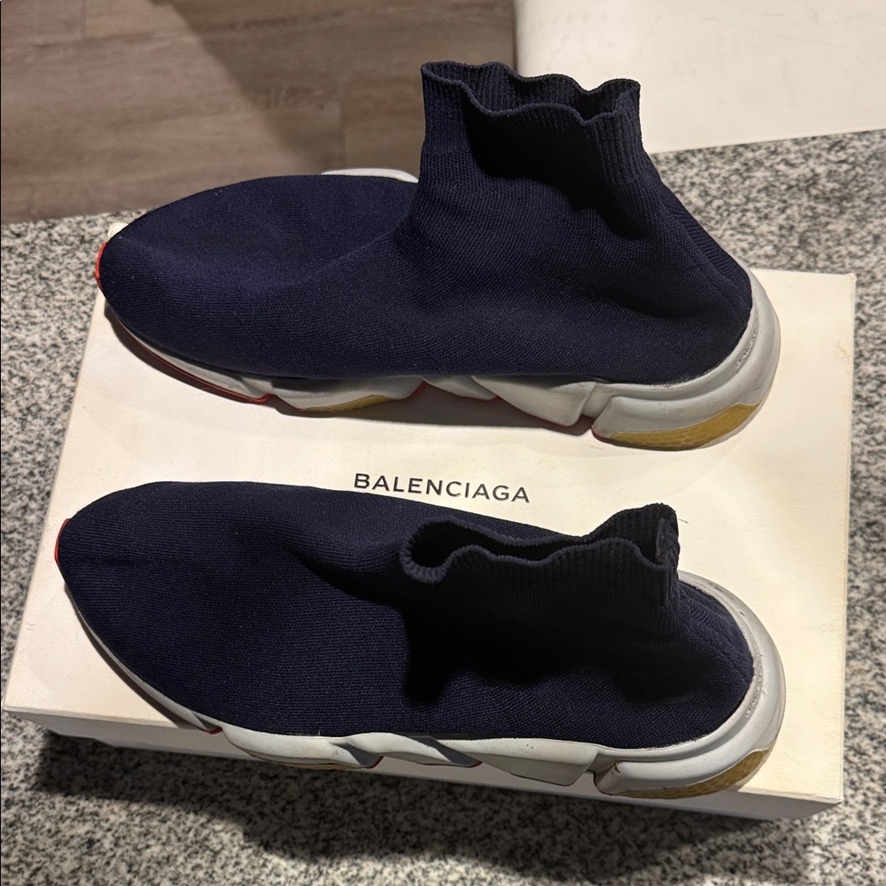 Balenciaga Men’s Dark Blue Sock Sneakers